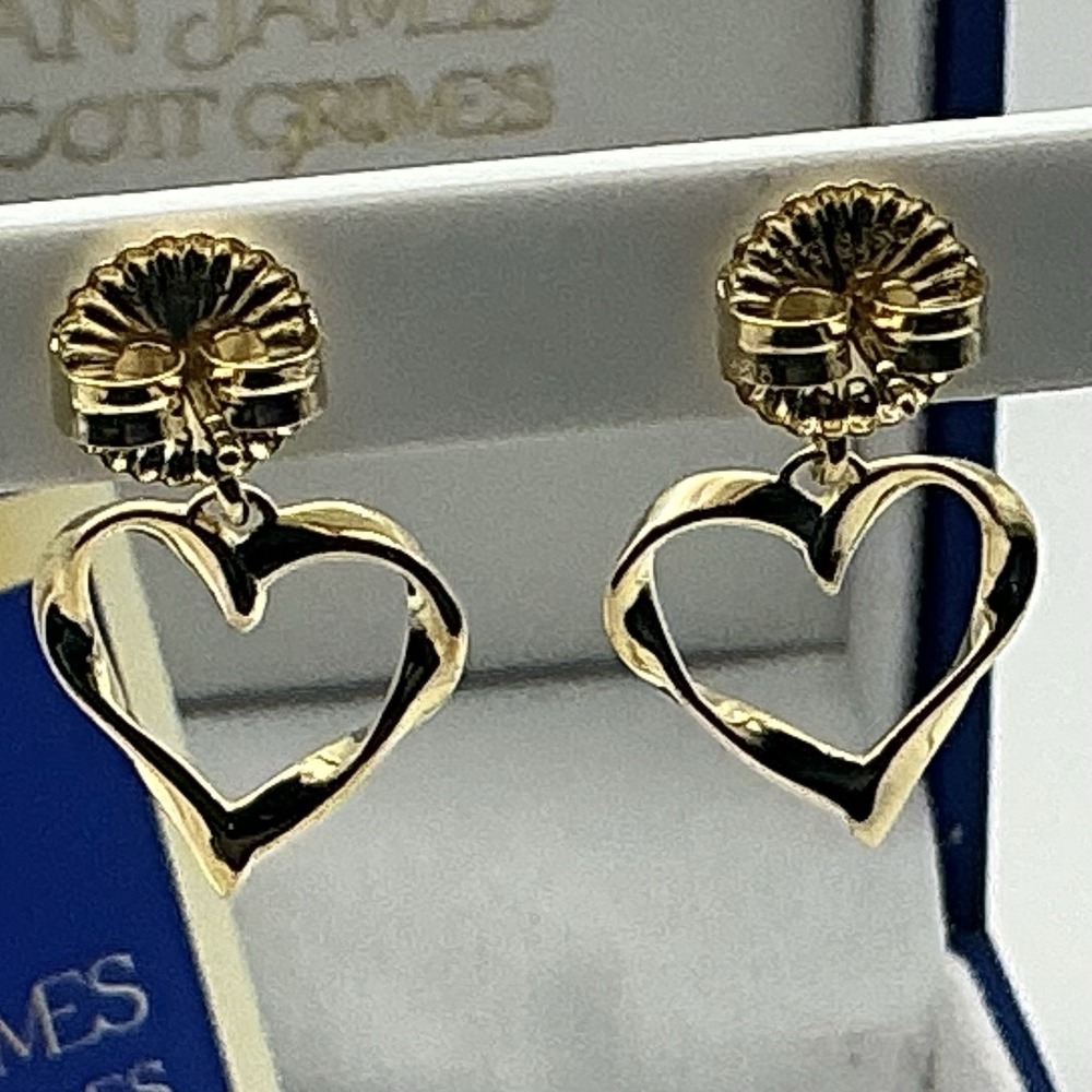 Christian James Scott Grimes 14K Gold Clad Sterling Silver Ripple Heart Earrings
